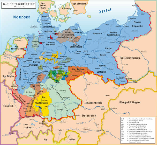 Karte Deutsches Reich 1871