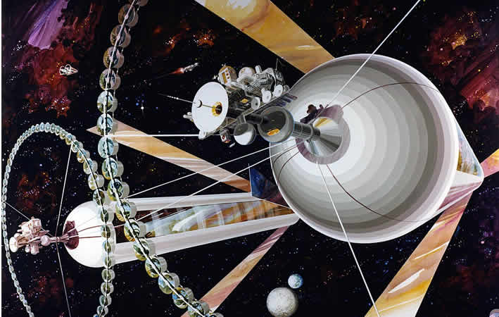 NASA-Illustration zweier O’Neill-Zylinder