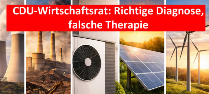 Der CDU-Wirtschaftsrat und die Energiewende: Richtige Diagnose, falsche Therapie